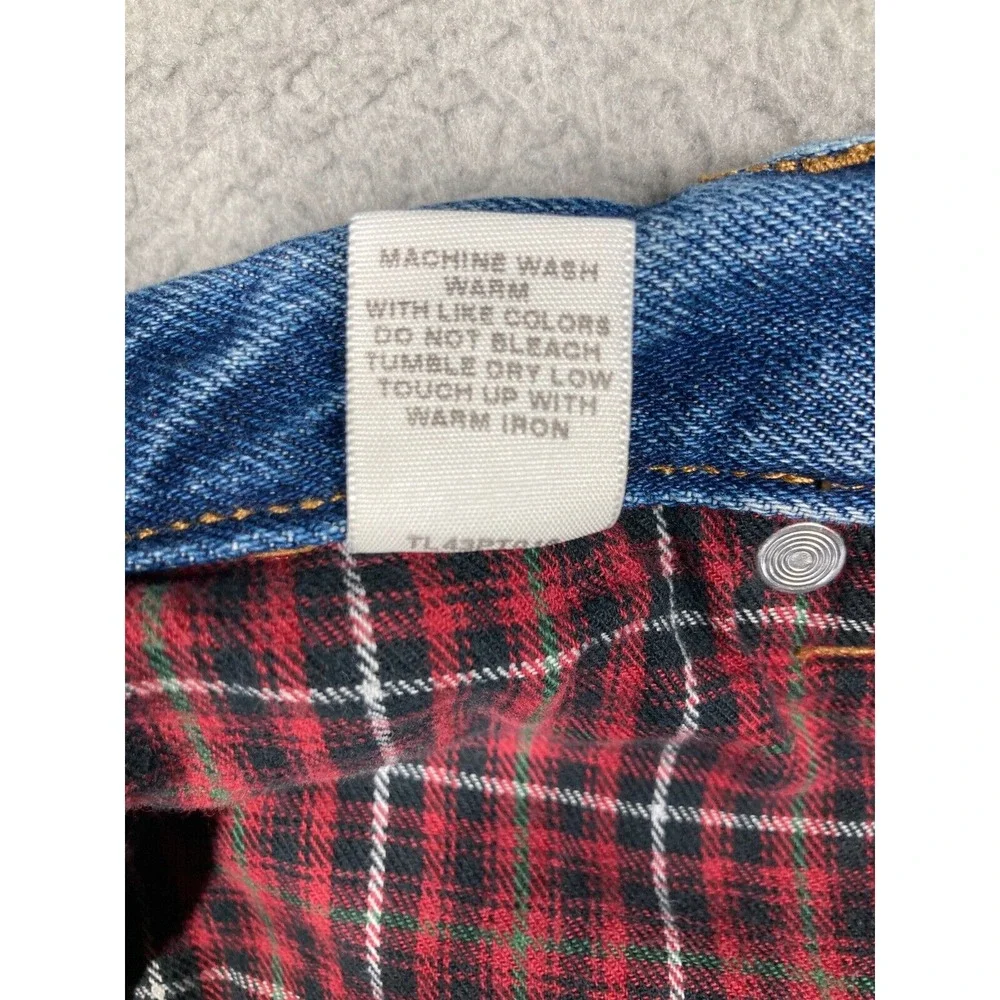 Cabellas Casuals Jeans Womens 14 Tall Blue Flannel Lined‎ Outdoors Nature Stains